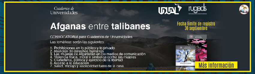 Convocatoria para Cuadernos de Universidades, UDUAL: 'Afganas entre talibanes'